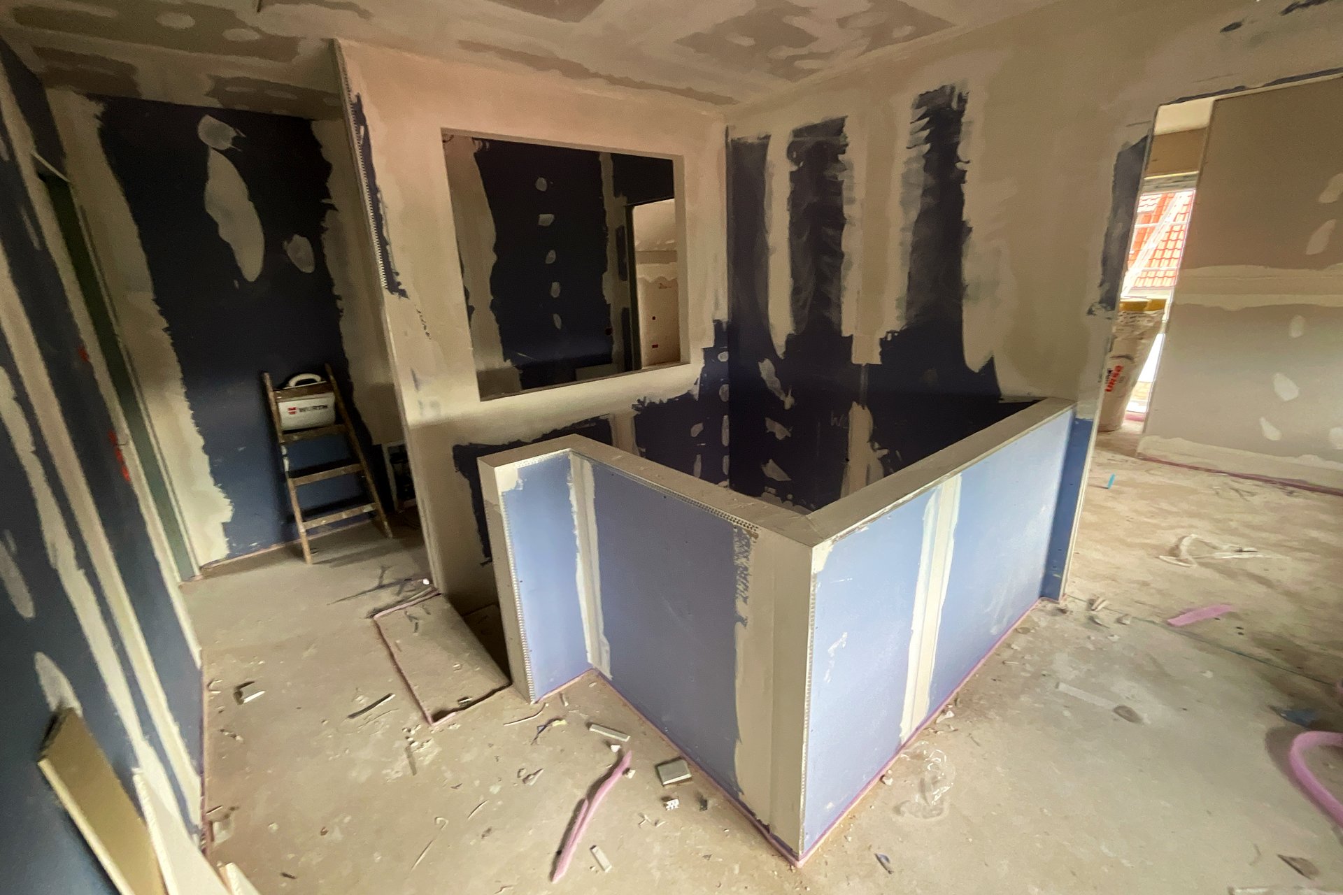 Verspachtelung Obergeschoss Treppenhaus